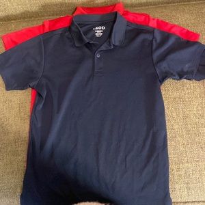 Boys IZOD uniform quick dry polos - 1 red 1 navy - size L